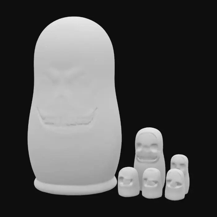 3D model for [Russia] Deadly scary matryoshka in shabe of avia-bomb. Skull face. in  #AroundTheWorld#