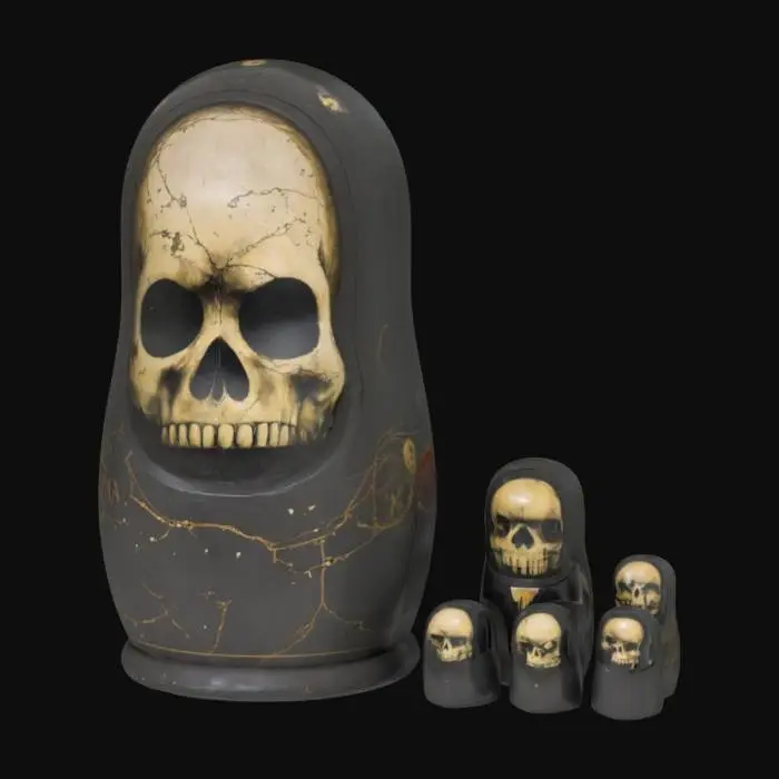 3D model for [Russia] Deadly scary matryoshka in shabe of avia-bomb. Skull face. in  #AroundTheWorld#