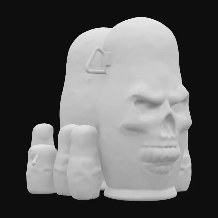 3D model for [Russia] Deadly scary matryoshka in shabe of avia-bomb. Skull face. in  #AroundTheWorld#