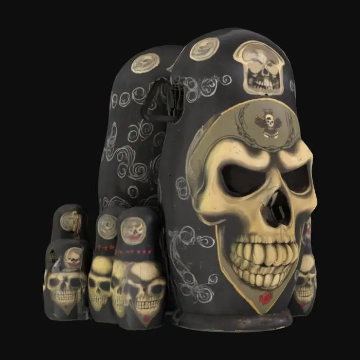 3D model for [Russia] Deadly scary matryoshka in shabe of avia-bomb. Skull face. in  #AroundTheWorld#