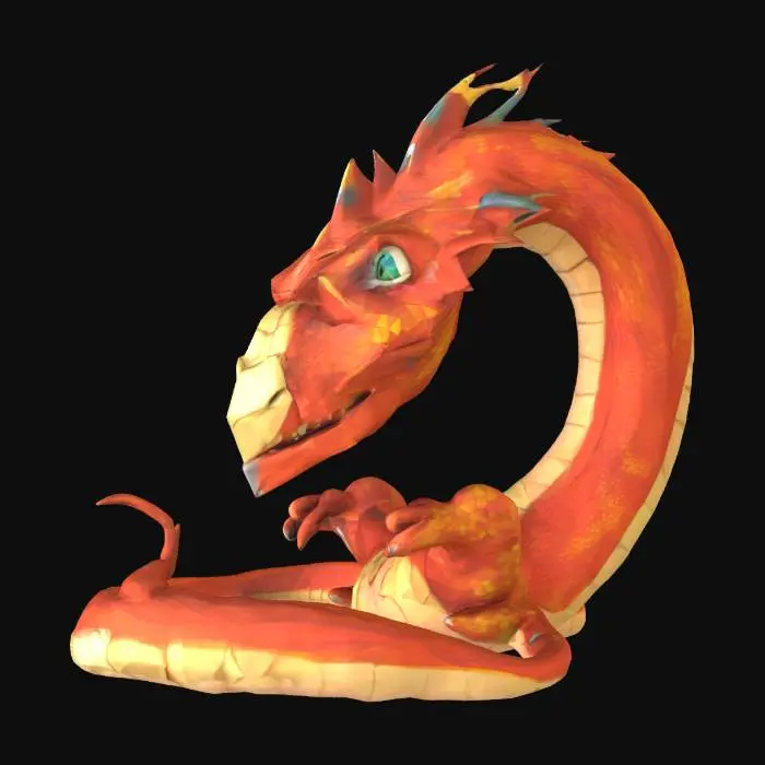 3D model for Serpentine Guardian, #SketchTo3D#