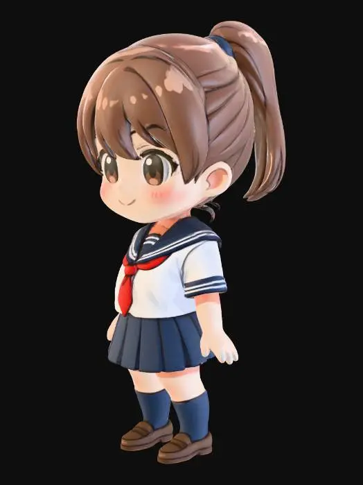 3D model for Chibi Schoolgirl Blossom