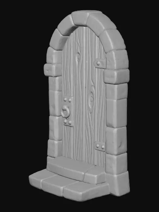 3D model for Medieval Wooden Door