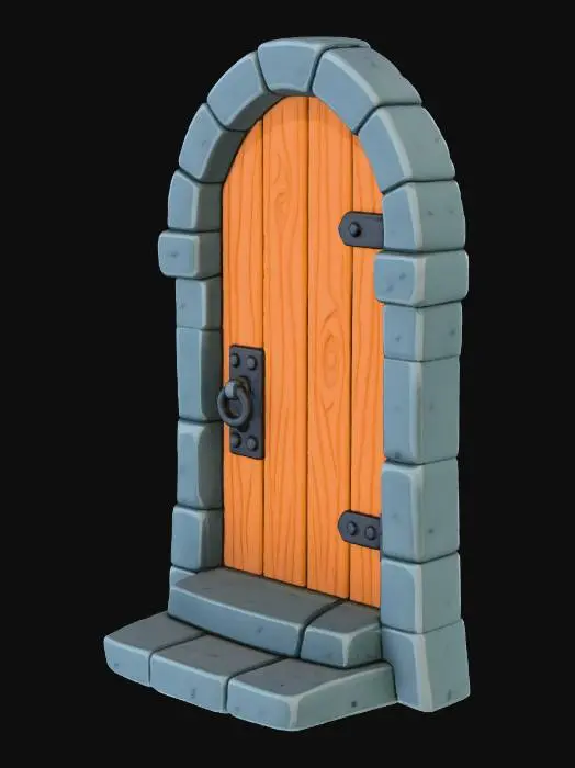 3D model for Medieval Wooden Door