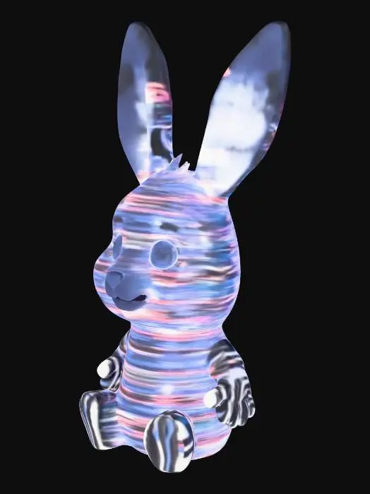 3D model for Low poly rabbit straight ears