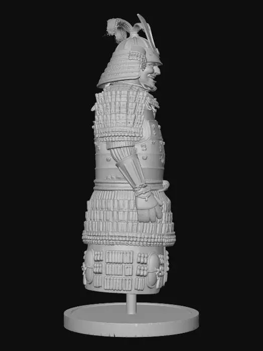 3D model for Red and Black Samurai Armor on Display