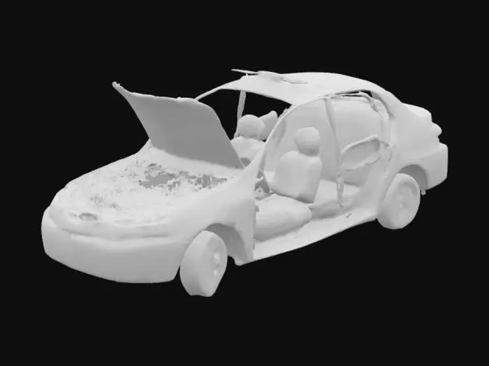 3D model for Crashed Sedan Exhibit