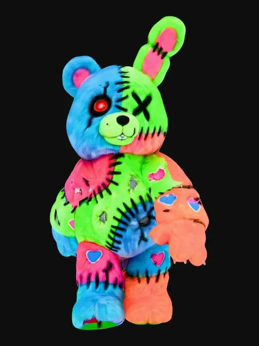 3D model for neon teddy rabbit