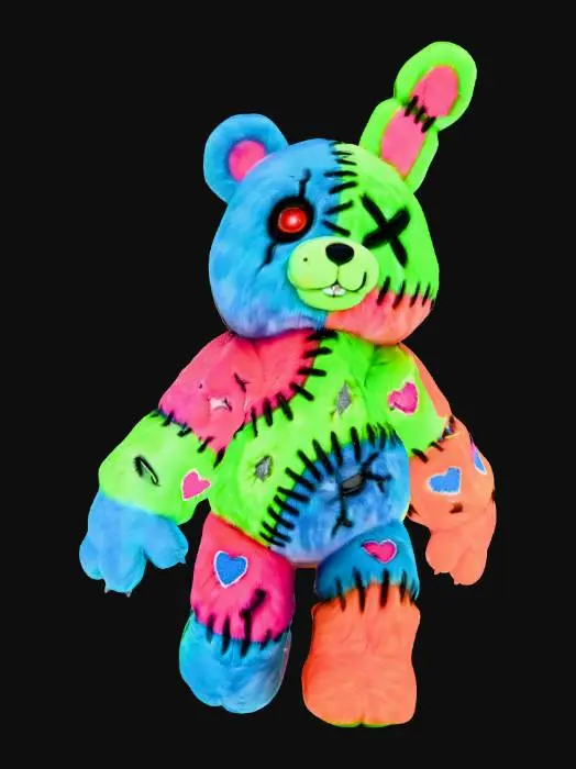 3D model for neon teddy rabbit
