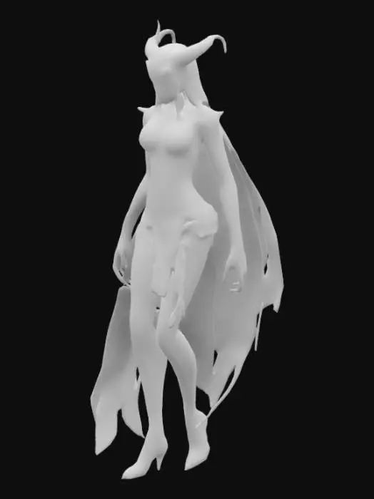 3D model for The object is a dystopian Nosferatu humanoid figure with sleek, curved geometry, featuring a black metallic texture with intricate detailing and a polished, electric red reflective surface. African American female, gorgeous figure, perfect female hands in black and electric green metallic gloves, intricately detailed engraved magic runes. Dystopian, black and electric red stilettos. Long black and electric red hair.