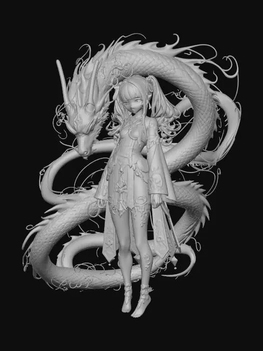 3D model for Golden Serpent Guardian