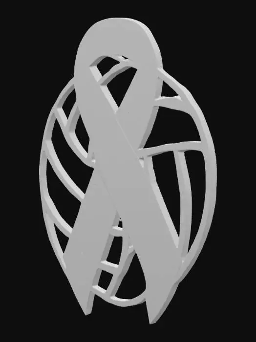 3D model for Volleyball Pink Ribbon Logo