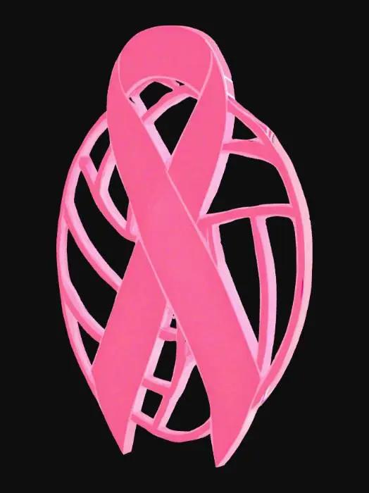 3D model for Volleyball Pink Ribbon Logo