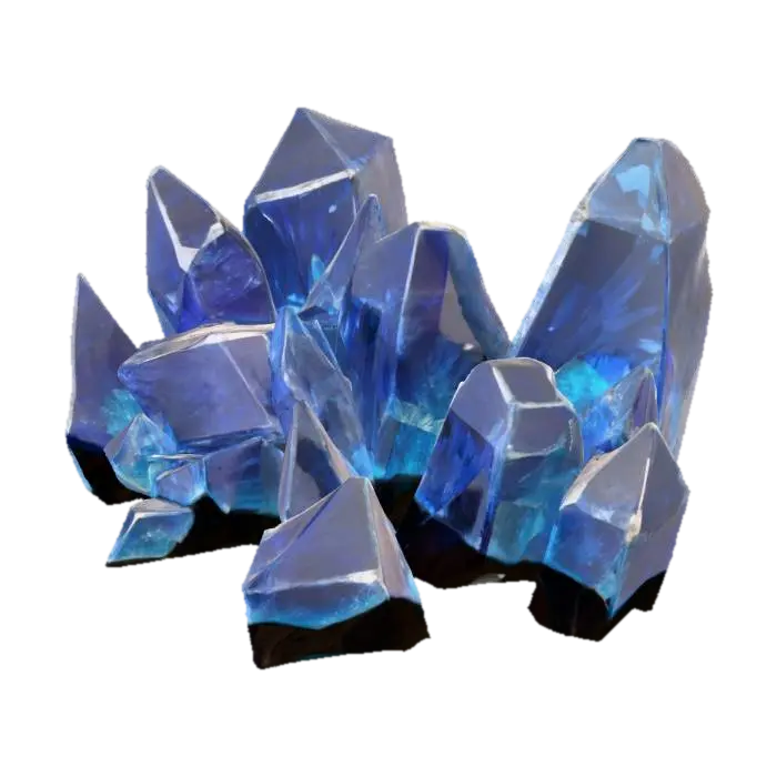 Blue Crystal Cluster - Mineral 3D model, vytvořený pomocí AI
