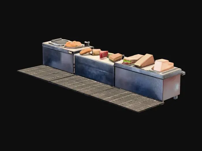 3D model for Cafeteria Kitchen Tableau