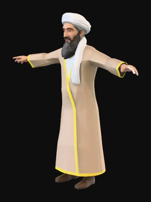 3D model for Low-Poly Middle Eastern Figure