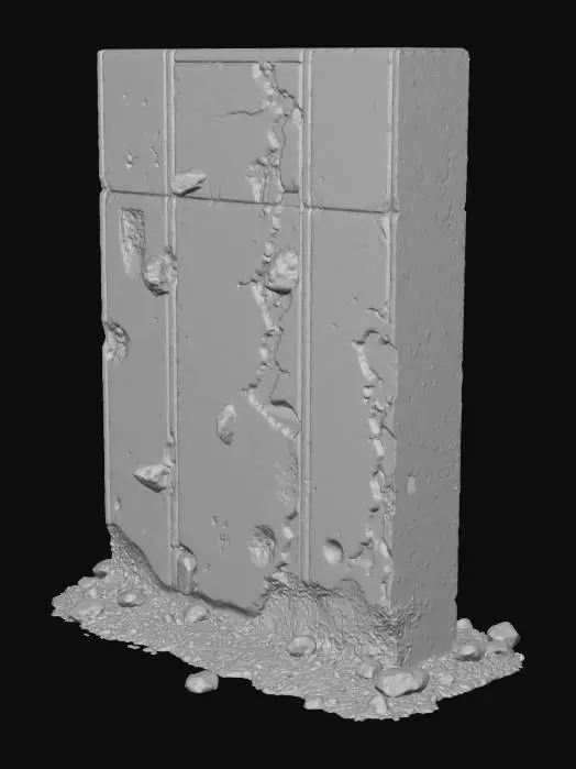 3D model for unreal engine, wall for a lab, decay, radioactive