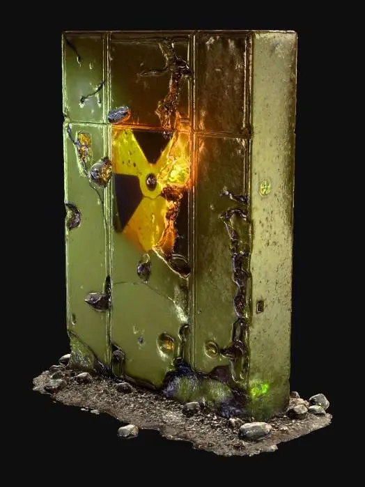 3D model for unreal engine, wall for a lab, decay, radioactive