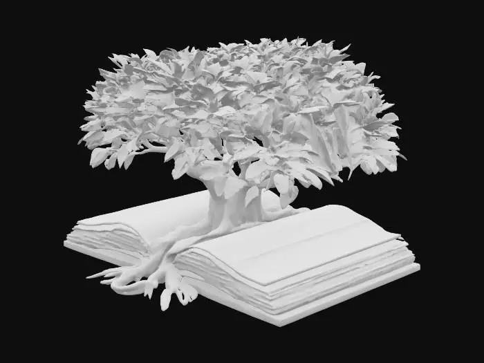 3D model for Tree of life Book, The source of life and all knowledge open to everyone. #emblem#