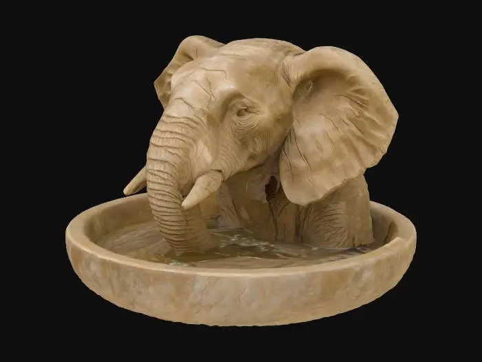 3D model for Elephant Stone Basin
