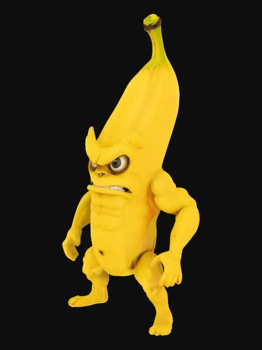 3D model for Angry Buff Humanoid Banana