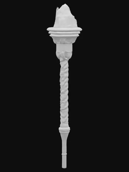 3D model for Torch, made of space metal and a unearthly flame, one solid object
