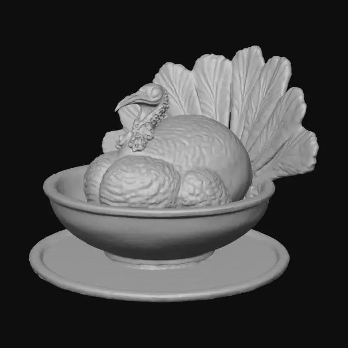 3D model for Turkey Bowl, Pilgrim Turkey, USA flag,, #Thanksgiving#