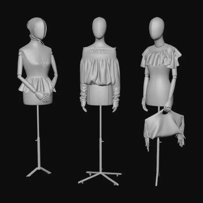 3D model for Mannequin Trio Display