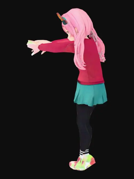 3D model for anime holding a padel racket