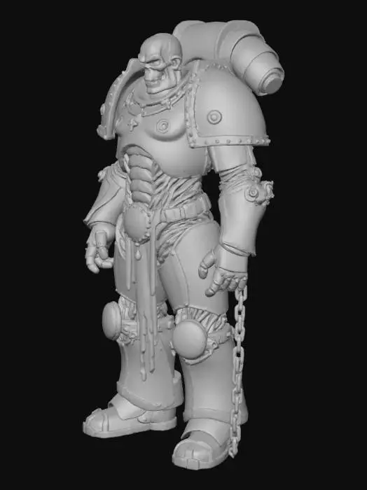 3D model for #Halloween2025#, a ragged zombie marine from warhammer 40000