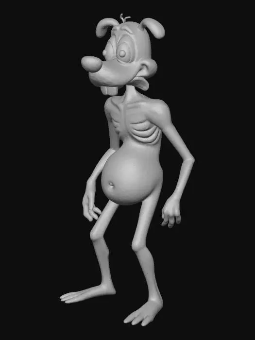 3D model for Cartoon Canine Character