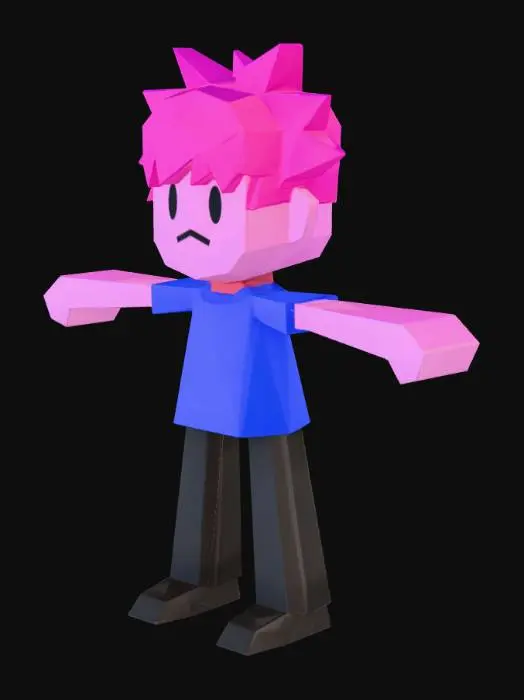 3D model for Pink Spiky Hair Avatar