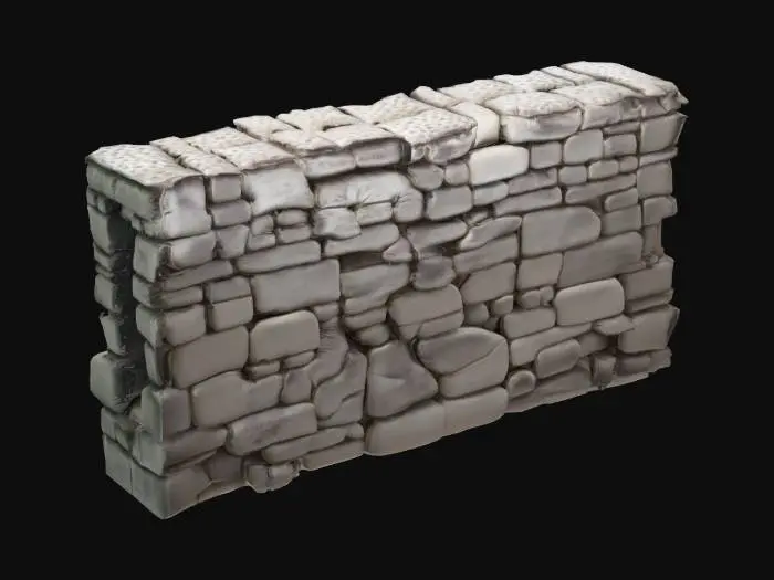 3D model for Stone Fortress Wall 01