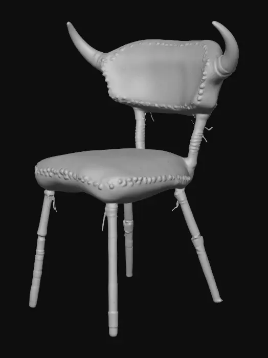 3D model for Horned Velvet Chair