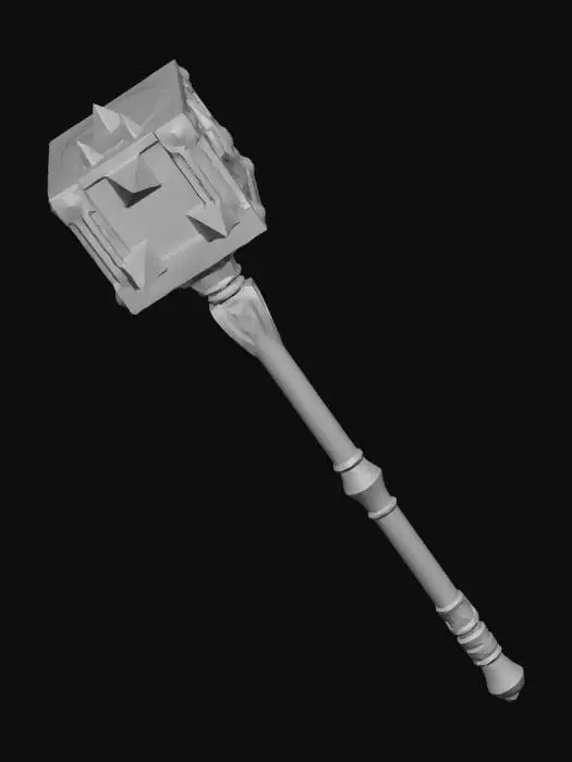 3D model for A black, Metal war hammer