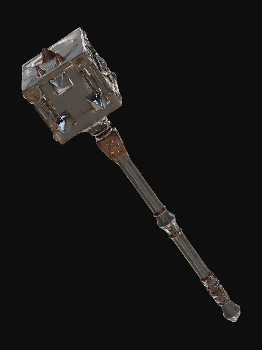 3D model for A black, Metal war hammer