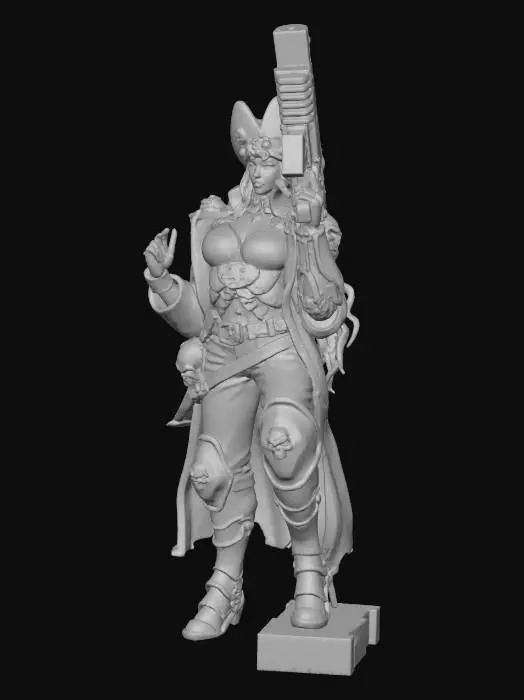 3D model for from the image create a warhammer 40K astro millitant standing on a 12mm base then texture the model based on the colours in the image.