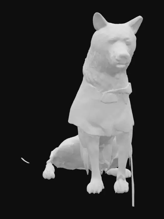 3D model for Cherry Blossom white cream shiba sitting