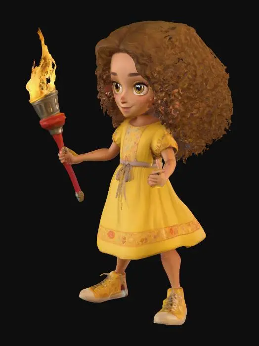 3D model for Torchbearer Girl