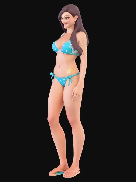 3D model for pitbabe in bikini without glasses