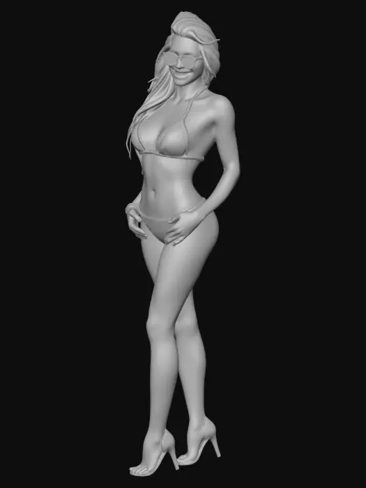 3D model for good looking grid girl wearing a bikini and high heels