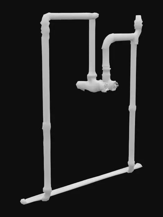 3D model for Dirty bloody wall pipes ps2 silent hill style