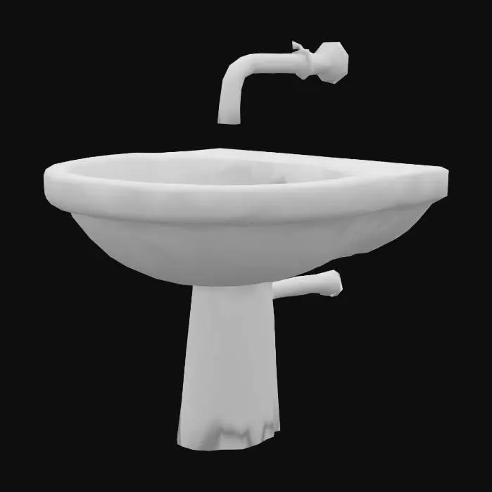 3D model for dirty bloody bathroom sink