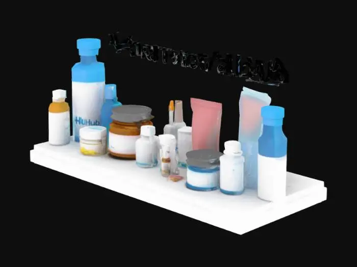 3D model for i want to creat hero section for my website ecommerce project the selling medics and drugs and beauty product 
the section should contain 3d model and the name of website 
PharmaHub