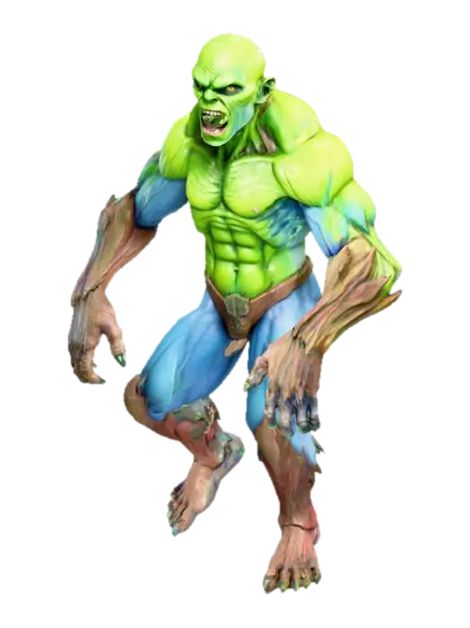 Mutant Hulk Monster 3D model, vytvořený pomocí AI