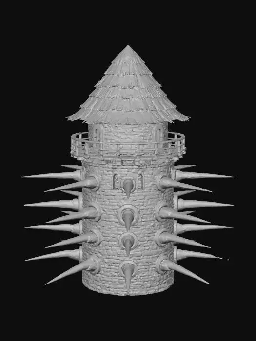 3D model for #Thanksgiving#,Spiked Fortress Tower