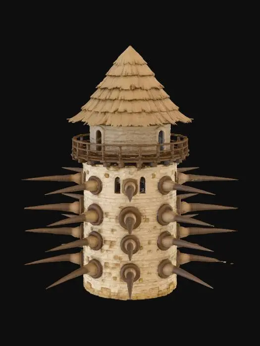 3D model for #Thanksgiving#,Spiked Fortress Tower