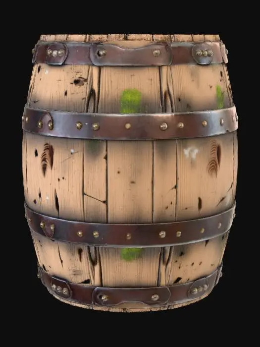 3D model for #thanksgiving#,Weathered Whiskey Barrel