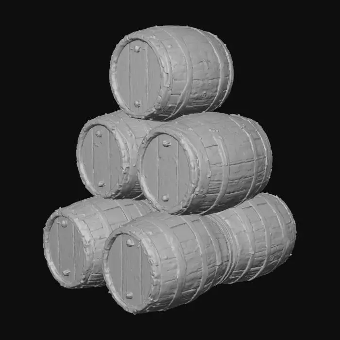 3D model for #Thanksgiving#,Stacked Barrels