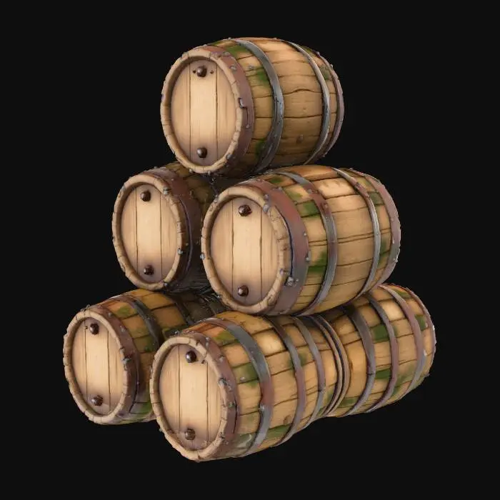 3D model for #Thanksgiving#,Stacked Barrels